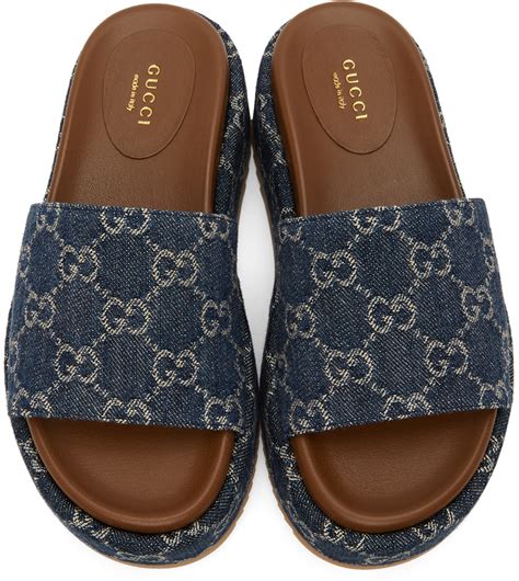 blue gucci slides women's|women gucci slides size 11.